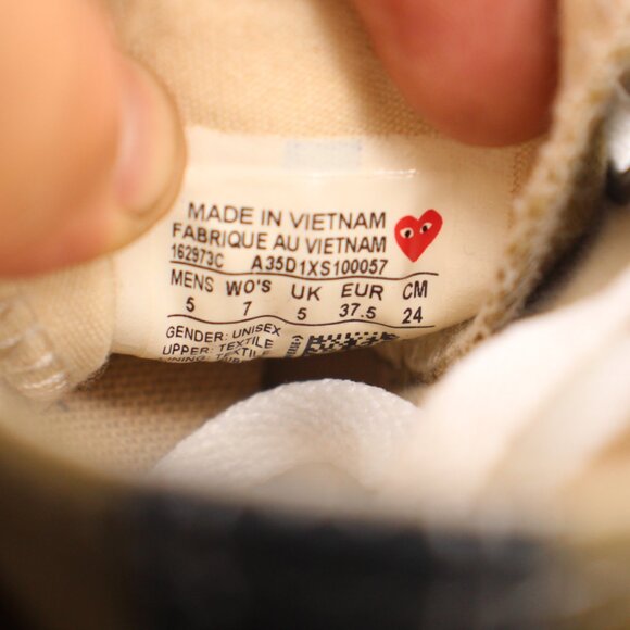 Converse Comme des Garçons Play x Chuck 70 Hi Women's Size 7 162973C Shoes - Picture 3 of 11